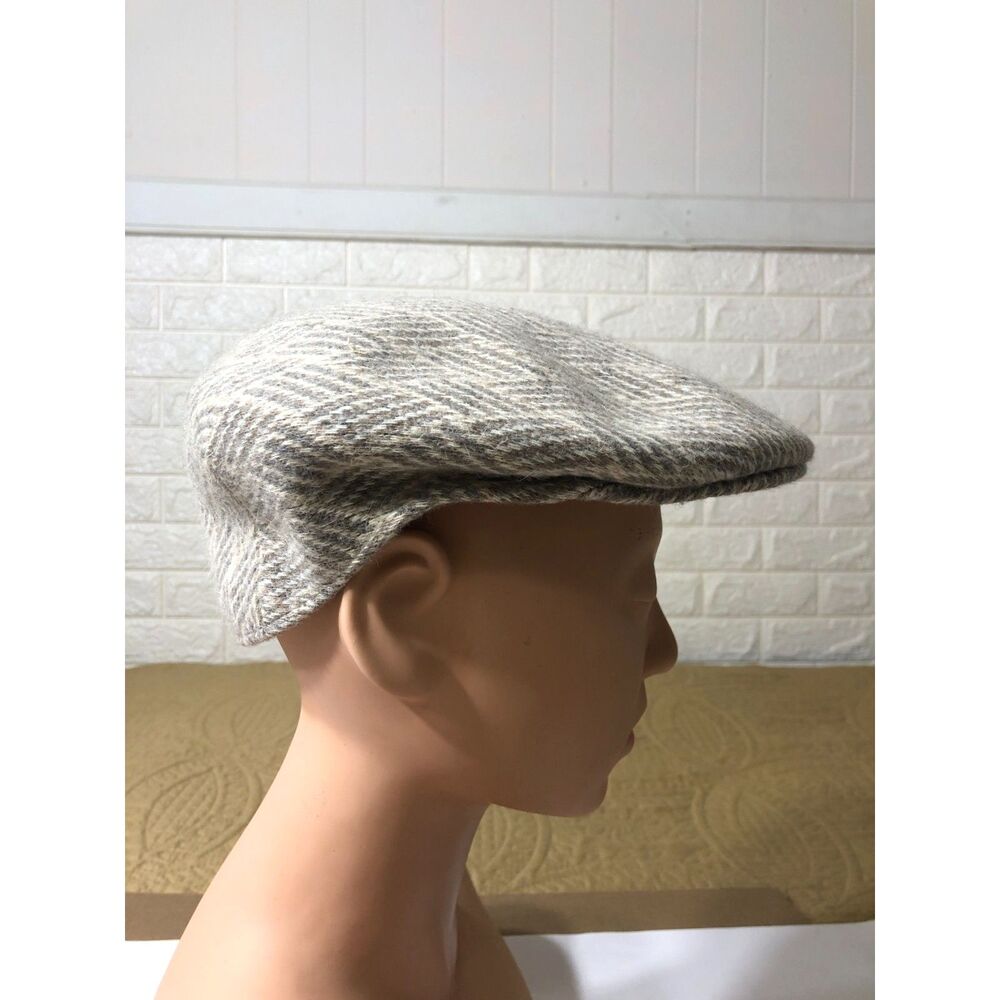 Vtg 90s Kangol Galway Wicker Flat Cap Ivy Driving Hat Wool Angora Eclectic Sz XL